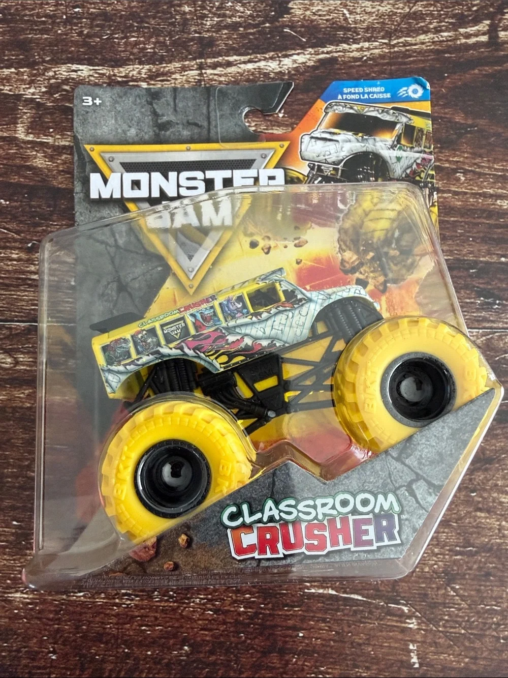 Series 46 Monster Jam Classroom Crusher Yellow Monster Truck 1:64 scale